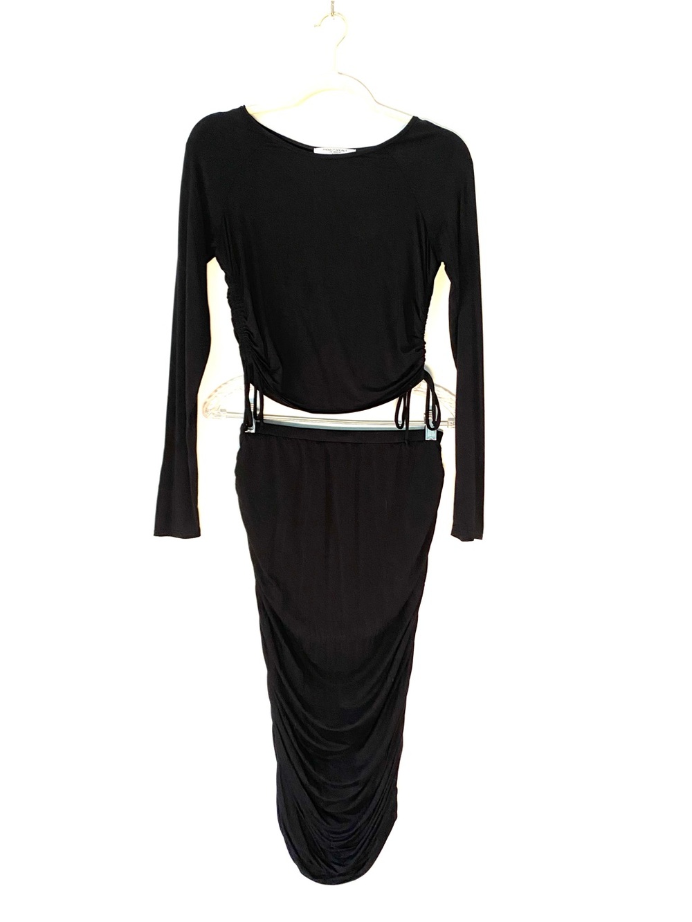 Project Social T Black Ruched Two-Piece Skirt Set | Medium